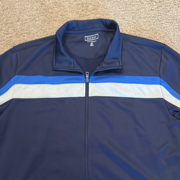 Club Room Performance Men’s Full Zip Activewear Track Jacket Dark Blue Size XXL - Picture 3 of 6